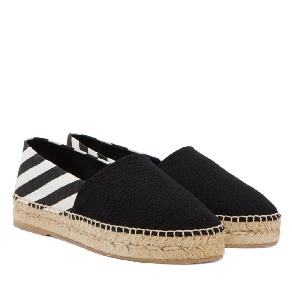 OFF-WHITE Women's Striped Canvas Espadrilles Sz 9
